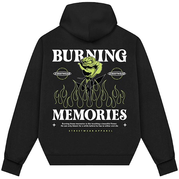 Blusão Blusa de Moletom Canguru Streetwear - Burning Memories