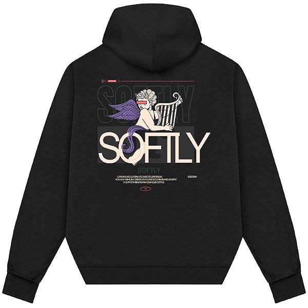 Blusão Blusa de Moletom Canguru Streetwear - Softly Back