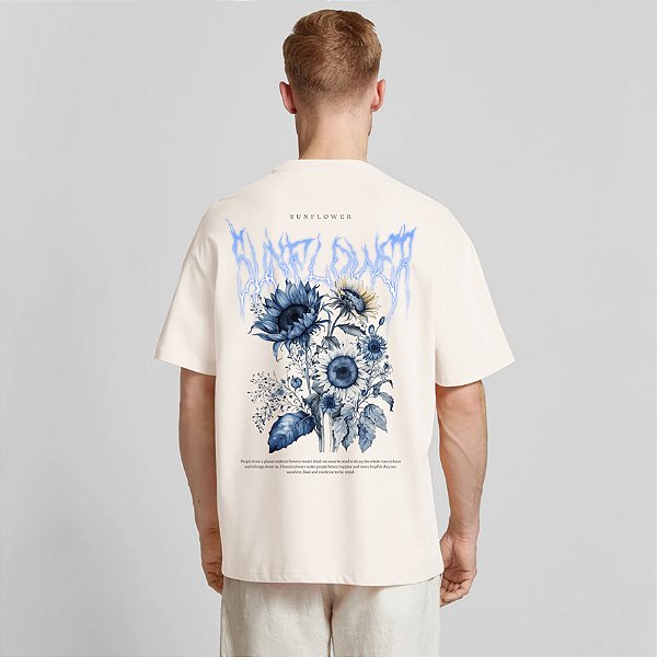 Camiseta Streetwear Masculina Algodão Estampada - Sun Flower