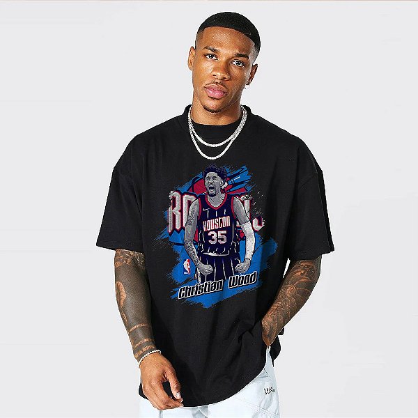 Camiseta Oversized Streetwear Masculino/Feminino Christian Wood - Preto