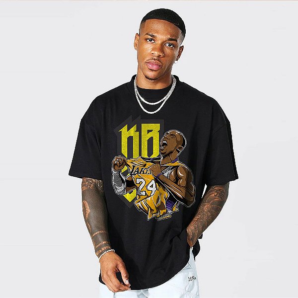 Camiseta Oversized Streetwear Masculino/Feminino Kobe Briant 24 - Preto