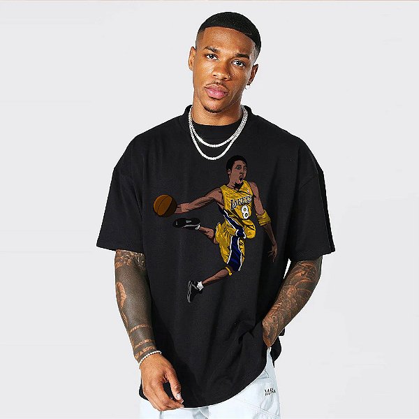 Camiseta Oversized Streetwear Masculino/Feminino Kobe KB - Preto