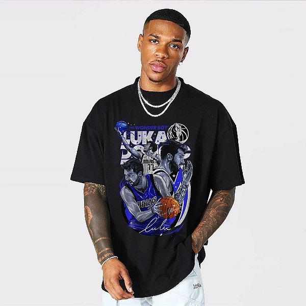 Camiseta Oversized Streetwear Masculino/Feminino Luka Doncic - Preto