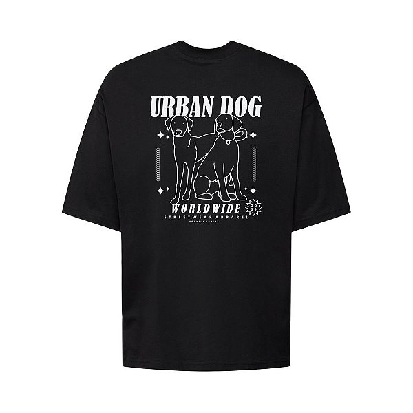 Camiseta Oversized Streetwear Masculina Estampa Costas Urban Dog
