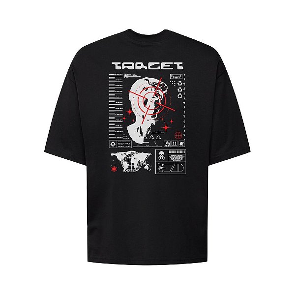 Camiseta Oversized Streetwear Masculina Estampa Costas Target