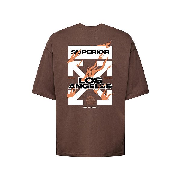 Camiseta Oversized Streetwear Masculina Estampa Costas Superior LA