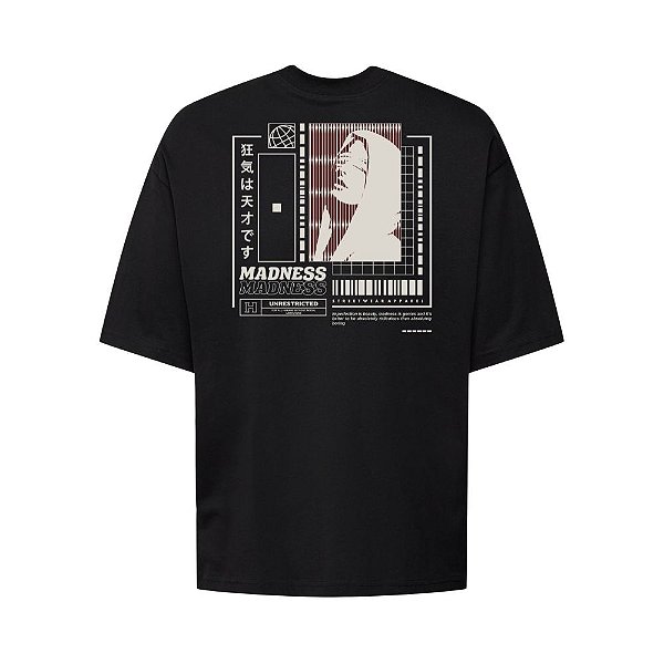 Camiseta Oversized Streetwear Masculina Estampa Costas Madness Unrestrict