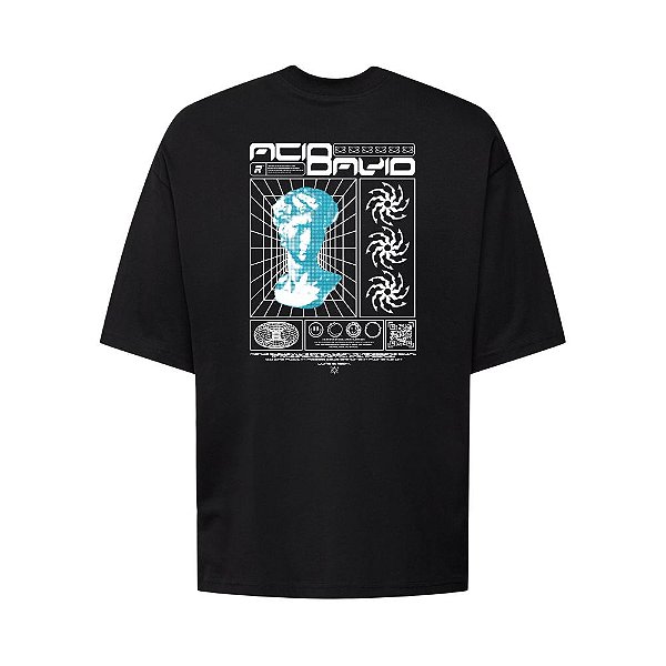 Camiseta Oversized Streetwear Masculina Estampa Costas Acid David