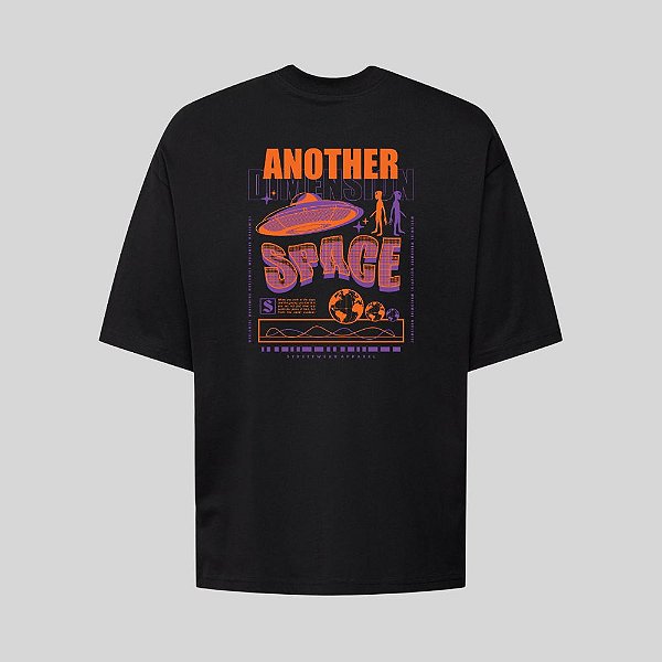 Camiseta Oversized Streetwear Masculina Estampa Costas Another Space