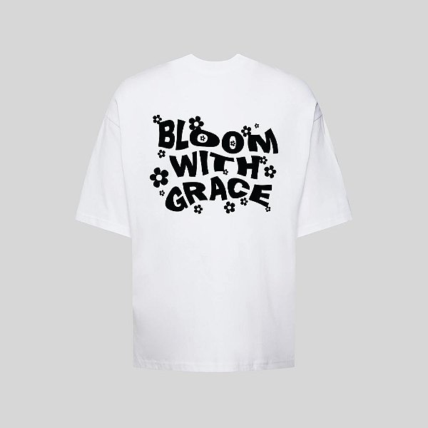 Camiseta Oversized Streetwear Masculina Estampa Costas Bloom Whit Grace