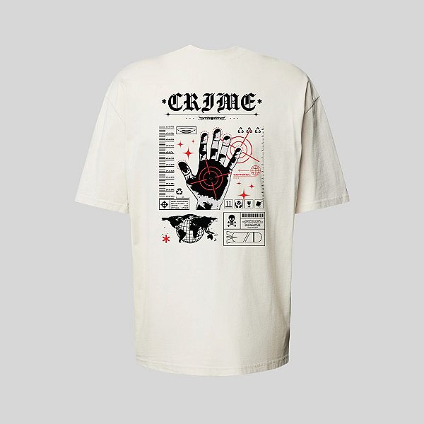 Camiseta Oversized Streetwear Masculina Estampa Costas Crime Scene