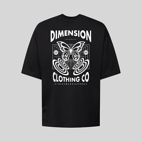 Camiseta Oversized Streetwear Masculina Estampa Costas Dimension Clothing