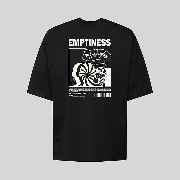 Camiseta Oversized Streetwear Masculina Estampa Costas Emptiness