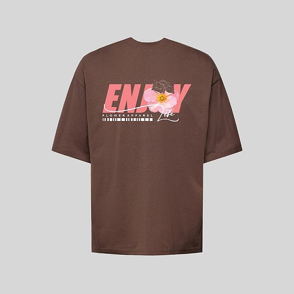 Camiseta Oversized Streetwear Masculina Estampa Costas Enjoy