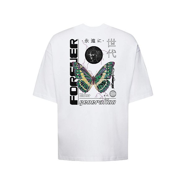 Camiseta Oversized Streetwear Masculina Estampa Costas Forever Generation