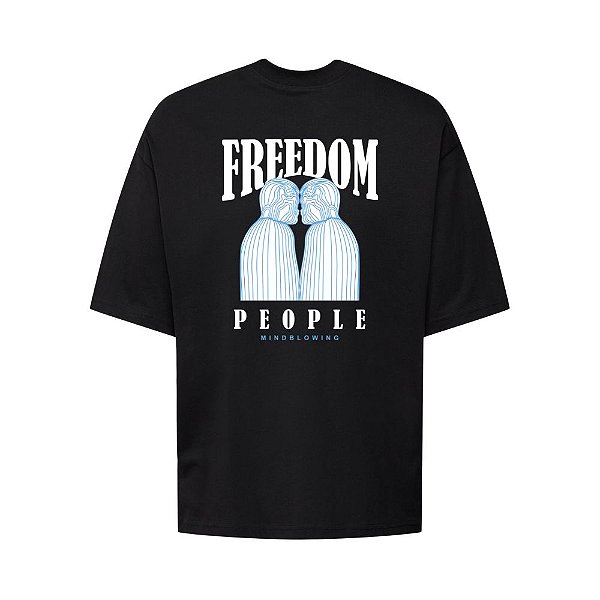 Camiseta Oversized Streetwear Masculina Estampa Costas Freedom People