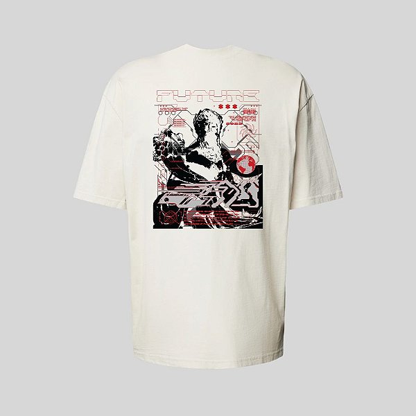 Camiseta Oversized Streetwear Masculina Estampa Costas Future Antiquy