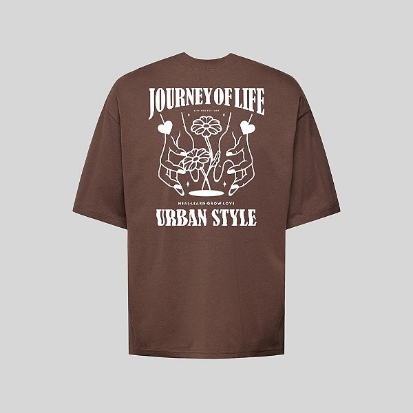 Camiseta Oversized Streetwear Masculina Estampa Costas Journey Of Life