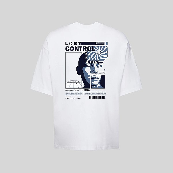 Camiseta Oversized Streetwear Masculina Estampa Costas Lose Control