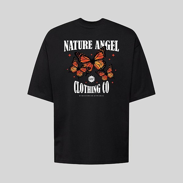 Camiseta Oversized Streetwear Masculina Estampa Costas Nature Angel Clothing Co
