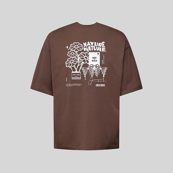 Camiseta Oversized Streetwear Masculina Estampa Costas Nature Nature