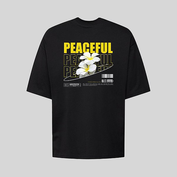 Camiseta Oversized Streetwear Masculina Estampa Costas Peacefull