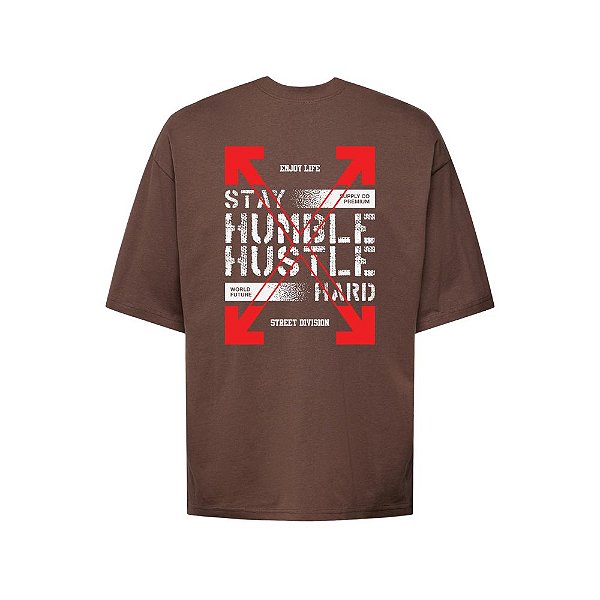 Camiseta Oversized Streetwear Masculina Estampa Costas Stay Humble