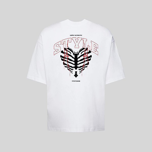 Camiseta Oversized Streetwear Masculina Estampa Costas Style Supply