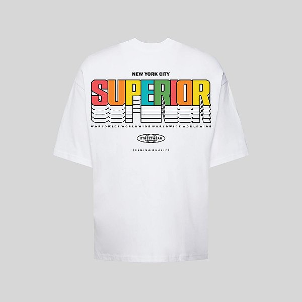 Camiseta Oversized Streetwear Masculina Estampa Costas Superior