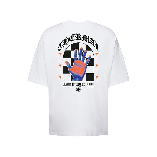 Camiseta Oversized Streetwear Masculina Estampa Costas Thermal Imager