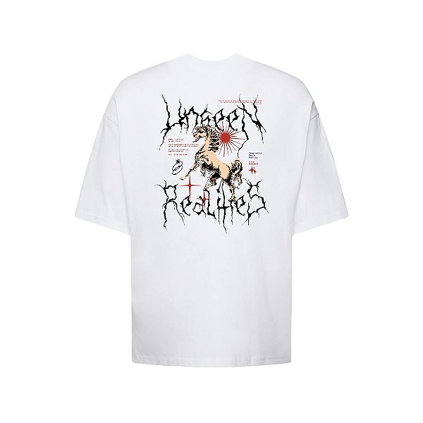 Camiseta Oversized Streetwear Masculina Estampa Costas Unseen Realities