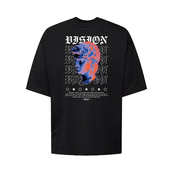 Camiseta Oversized Streetwear Masculina Estampa Costas Vision
