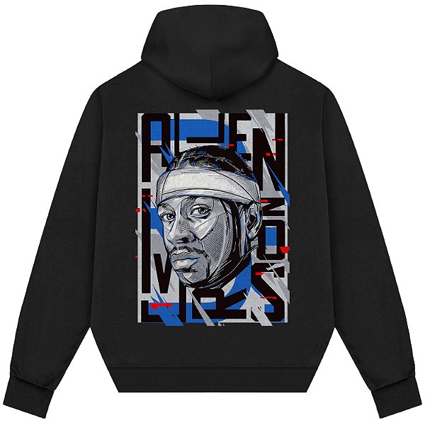 Blusão Moletom Streetwear Basquete Masculino Feminino Allen Iverson - Preto