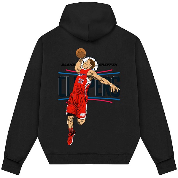 Blusão Moletom Streetwear Basquete Masculino Feminino Blake Griffin Enterrada - Preto