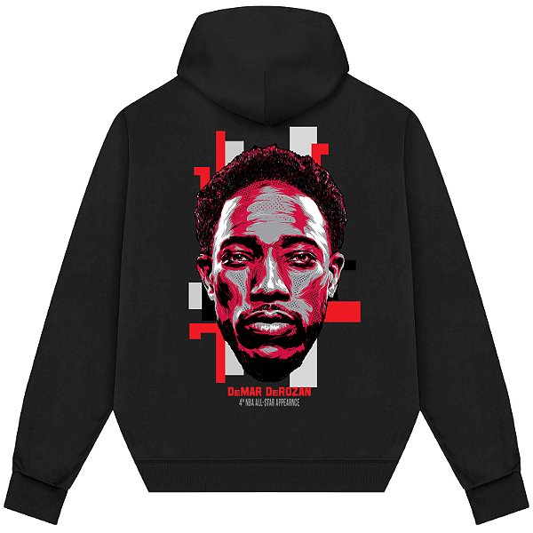 Blusão Moletom Streetwear Basquete Masculino Feminino DeMar DeRozan All Star - Preto