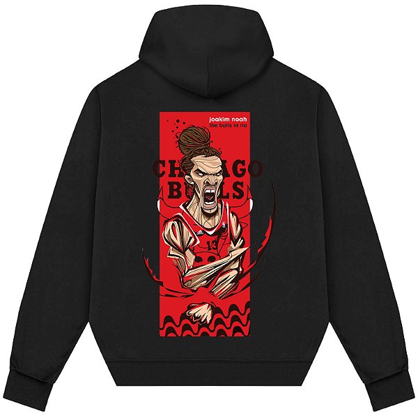 Blusão Moletom Streetwear Basquete Masculino Feminino Joakim Noah - Preto
