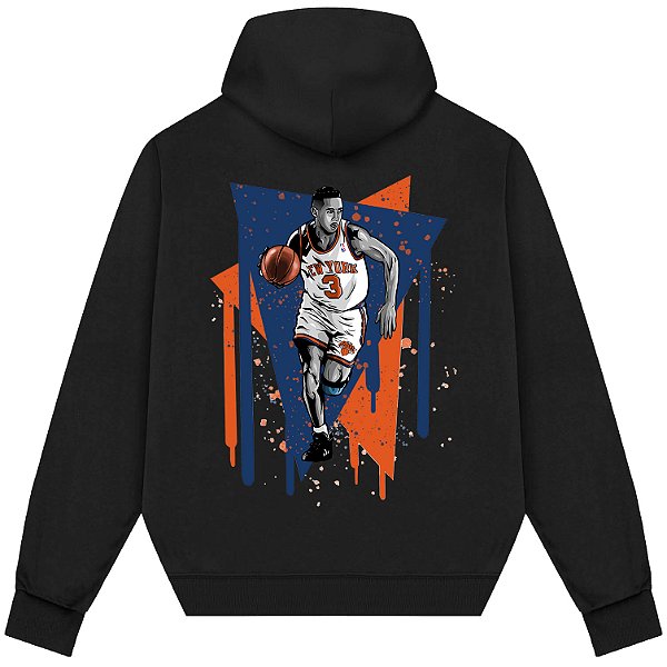 Blusão Moletom Streetwear Basquete Masculino Feminino John Starks - Preto