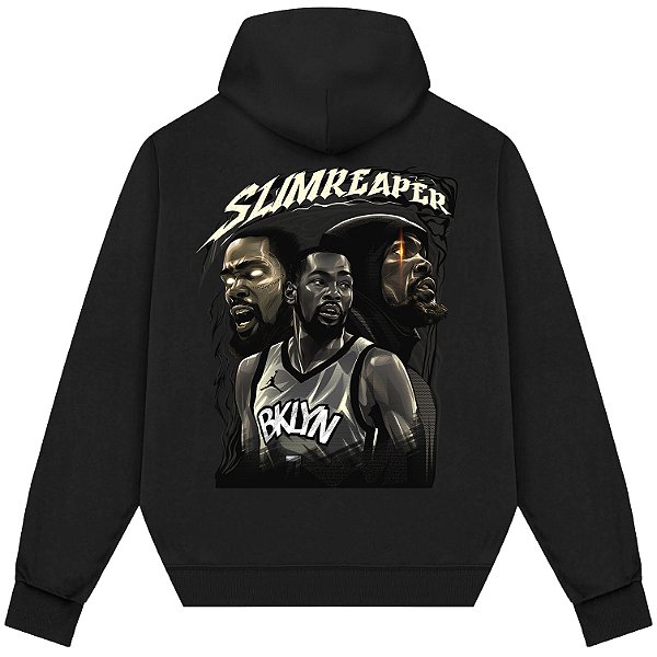 Blusão Moletom Streetwear Basquete Masculino Feminino Kevin Durant Slim Reaper - Preto