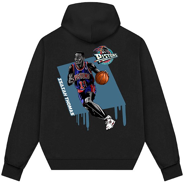 Blusão Moletom Streetwear Basquete Masculino Feminino Isiah Thomas - Preto