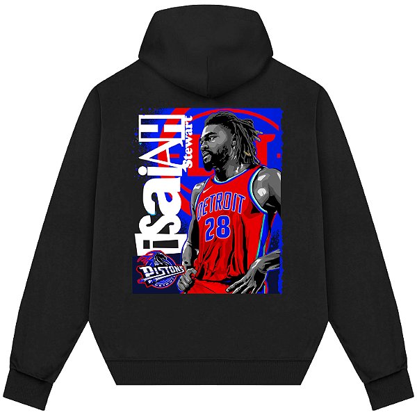 Blusão Moletom Streetwear Basquete Masculino Feminino Isaiah Stewart - Preto