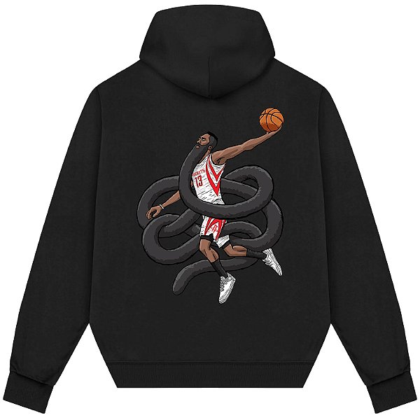 Blusão Moletom Streetwear Basquete Masculino Feminino James Harden Barba - Preto