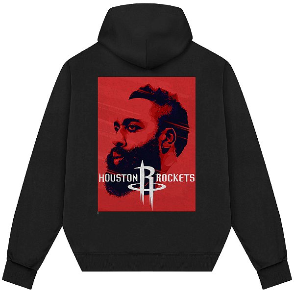 Blusão Moletom Streetwear Basquete Masculino Feminino James Harden Houston - Preto