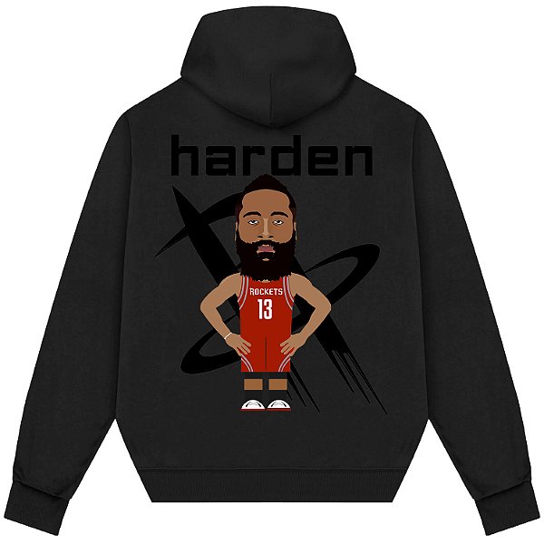 Blusão Moletom Streetwear Basquete Masculino Feminino James Harden Rockets - Preto