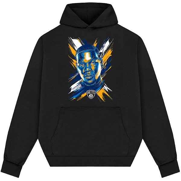 Blusão Moletom Streetwear Basquete Masculino Feminino Kevin Durant Nets - Preto