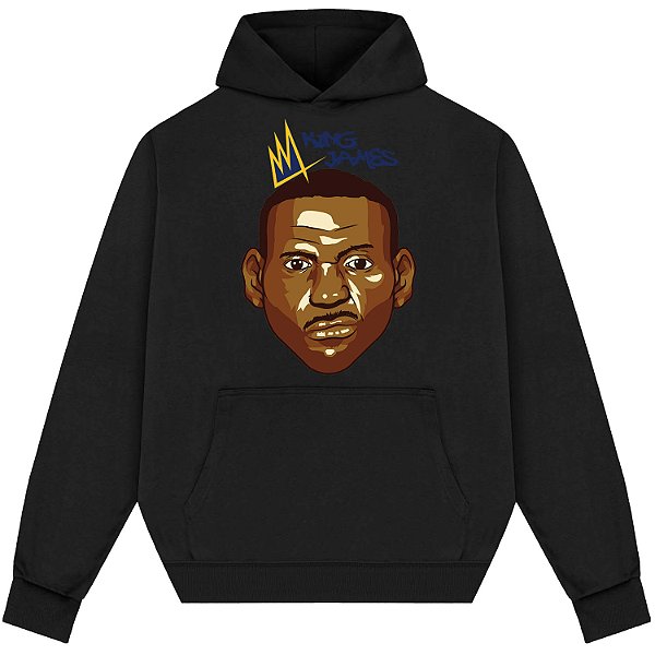 Blusão Moletom Streetwear Basquete Masculino Feminino King James - Preto