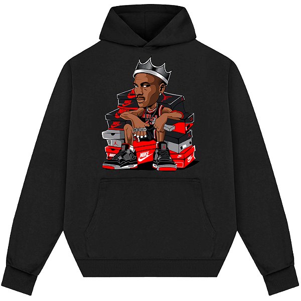 Blusão Moletom Streetwear Basquete Masculino Feminino Michael J. Goat - Preto