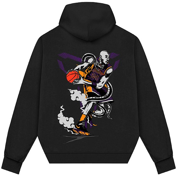 Blusão Moletom Streetwear Basquete Masculino Feminino Kobe Bryant Cobra - Preto