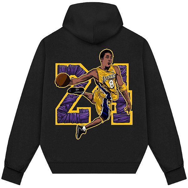 Blusão Moletom Streetwear Basquete Masculino Feminino Kobe Bryant 24 MVP - Preto