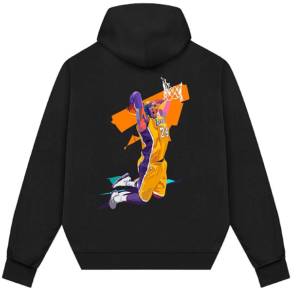 Blusão Moletom Streetwear Basquete Masculino Feminino Kobe Enterrada - Preto