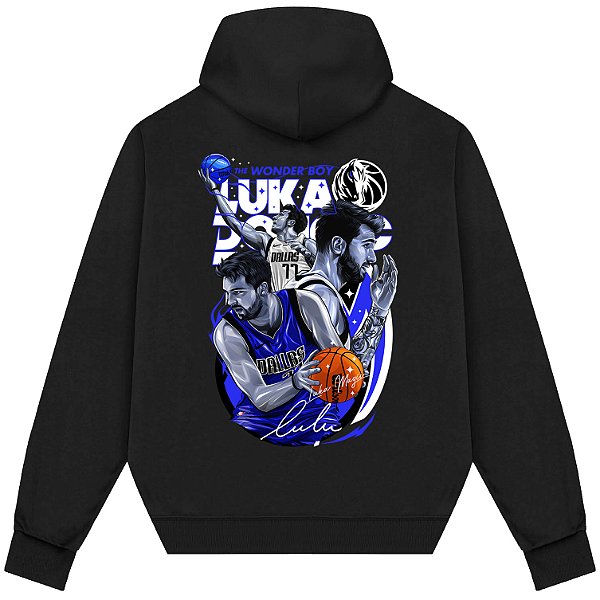 Blusão Moletom Streetwear Basquete Masculino Feminino The Wonder Boy Luka Dončić - Preto